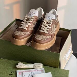 Gucci Brown and Beige Women's Sneakers